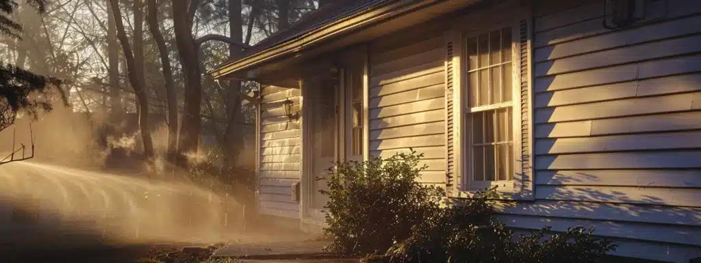 pressure washing a house
